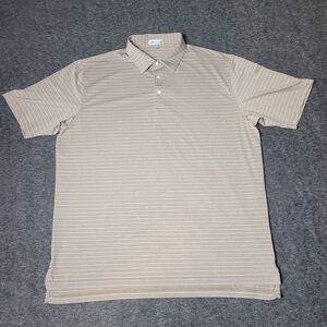Peter Millar Pilot Mill Halifax Men's Size XXl Beige Stripe Polo Shirt